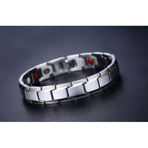 Bijoux Bracelet Homme - Bracelet Pour Hommes En Acier Inoxydable De Bicyclette D'acier De Titane De Tendance De Mode - Magnets - Négative Ion