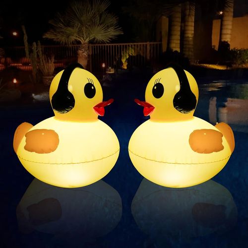Lampe Solaire Flottante Pour Piscines, Lumière Piscine Étanche Flotante De 42cm, Lumiere Piscine Led Canard Embrasé, Lumière Solaire Bassin Gonflables Pour Piscines, Étang, Jardin-2 Pièces.[G590]