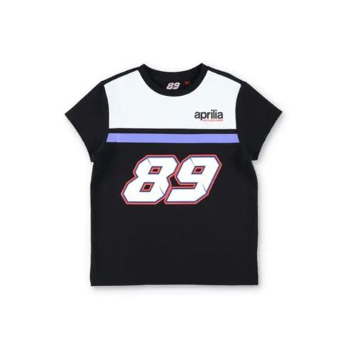 T-Shirt Enfant Jorge Martin Dual Aprilia - White Shoulders Moto Gp Officiel Noir