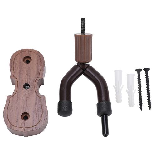 Violon En Forme De Violon Mural En Noyer Noir Couleur Bois Violons Porte-Crochet Avec Crochets D¿Arc