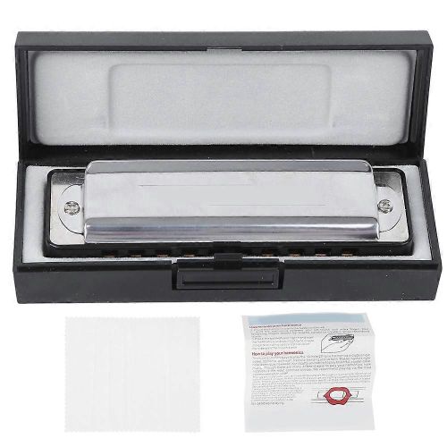 Harmonica De Blues 10&#8209 ; Trou Mouthorgan Eb Key Abs Résine Peigne Débutant Cadeaux Professionnel(Noir )