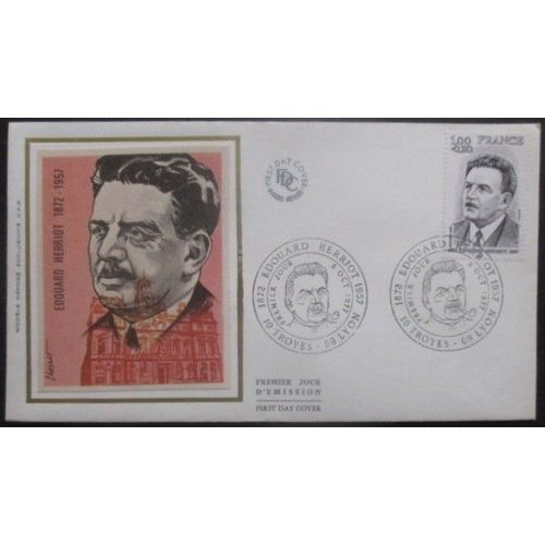 France Fdc Edouard Herriot 08-10-77 Troyes