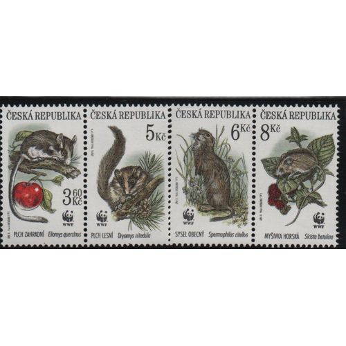 Tchéquie Timbres Animaux : Les Rongeurs 1996