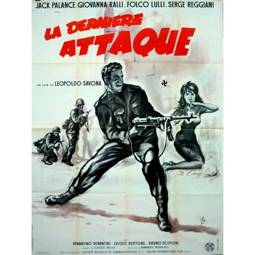 La Dernière Attaque - Affiche Originale De Cinéma - Format 120x160 Cm - Leopoldo Savona, Jack Palance, Giovanna Ralli, Serge Reggiani / La Guerra Continua / Warriors Five 5 / Pierre Okley - 1962