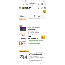 Edenwood ED65A10UHD-EL - 65" - TV 1m65