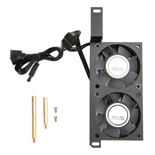 Ventilateur de refroidissement de mémoire Double 6025PWM 1000 à 3000RPM 5V 3Pin Aura Sync Radiateur de mémoire ARGB pour DDR DDR2 DDR3 DDR4 DDR5 Noir