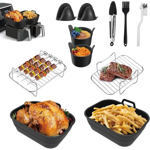 Moule Silicone Air Fryer Friteuse Pour Moulinex Friteuse À Air, Très Grande Capacité De 7.5L Ez8558F0, Réutilisable Accessoires Plat Panier Silicone Pour Moulinex 7,5L Ninja Max Pro 6,2L Af180Eu