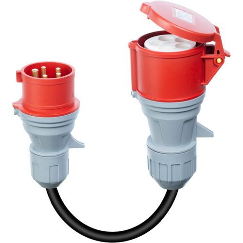 Adaptateur Cee 16A Mâle À 32A Femelle, Triphasé, 380-415V, 5 Pôles, H07Rn-F 5G 2,5Mm² Câble, Ip44 Étanche (16-32)