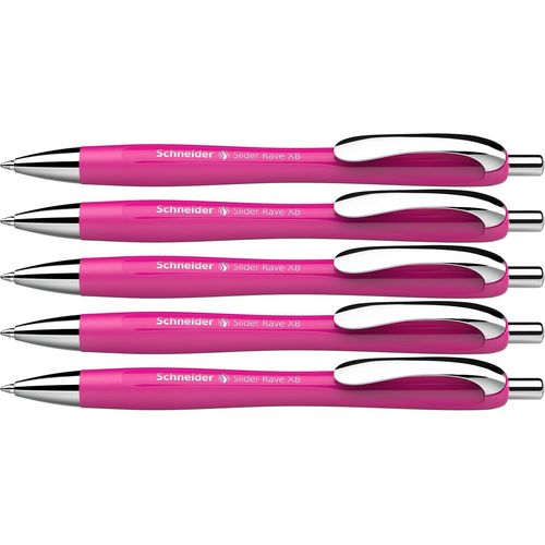 Gothicana By Empslider Rave Xb 132584 Lot De 4 Stylos À Bille (Édition Spéciale Limitée, 3 X Noir, 1 X Blanc, Fabriqués En Allemagne) - Couleur De L'encre : Bleu