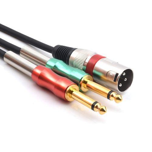 GOTHICANA BY EMPXlr Mâle Vers Double 1/4 Pouce Y Splitter Cable, 6.35Mm 1/4"" Mono Vers Xlr 3 Broches Microphone Audio Cable (4.5M/15Ft)