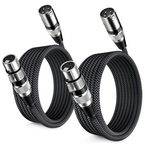 GOTHICANA BY EMPCâble De Microphone Xlr 2-Pack 3M,Xlr Mâle Vers Xlr Femelle,Câble Équilibré À 3 Broches Avec Blindage Pour Amplificateur,Console De Mixage,Studio D'Enregistrement,Systèmes De Haut-Par
