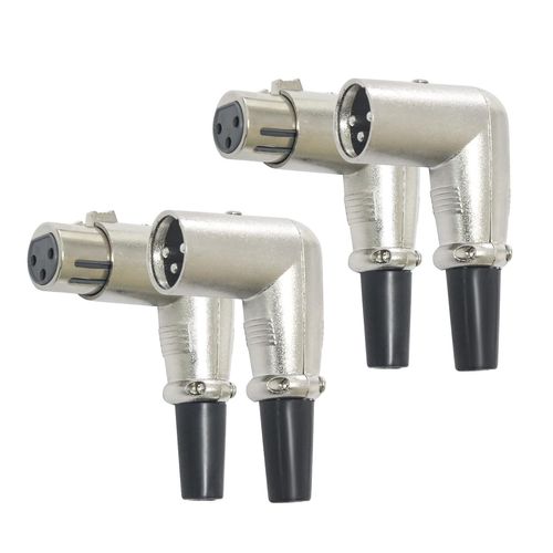 GOTHICANA BY EMP4Pack Cabl Dmx Connectique Xlr 3 Broche Prise Xlr À Souder, Fiches Xlr Audio Connector 3 Pin Adaptateur Embase Pour Cordon Xlr Male Femelle, Microphon Cannon Xlr Prise Dmx Cables Nc3F