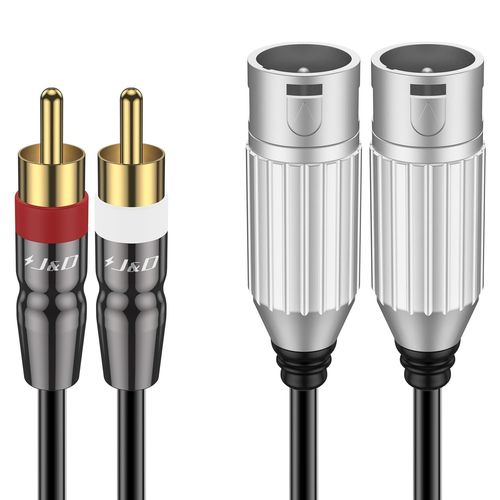 GOTHICANA BY EMP2 Rca Vers 2 Xlr Mâle Câble, Câble Asymétrique Double Xlr Mâle Vers Rca 2Xlr Vers 2Rca Mâle Cordon De Connexion Pour Haut-Parleurs, Amplificateurs, Systèmes Audio Stéréo Hifi, 4,5 Mèt