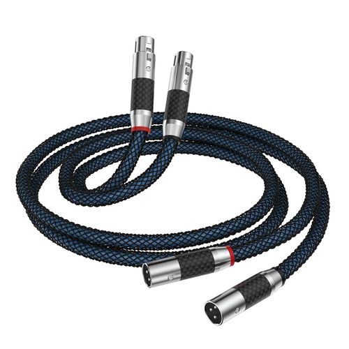 GOTHICANA BY EMPCâble Audio Xlr Haut De Gamme 1 M, Xlr Vers Prise Plaquée Argent, Ofc Stéréo Pour Cd, Power Amplifier, Haut-Parleur Moniteur, Amplificateur Pour Casque