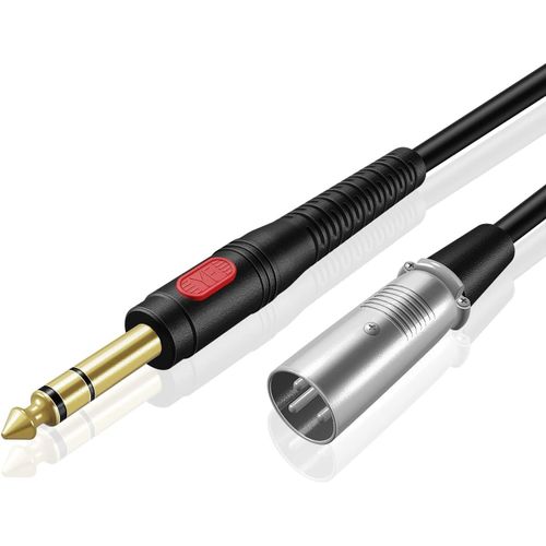 GOTHICANA BY EMPTnp Câble Xlr Mâle Vers Jack 6,35Mm Mâle Trs Professionnel Qualité Audio Stéréo (4,5M) - Adaptateurs Plaqué Or Pour Microphones Enceintes Actives Scène Dj Studio Consoles De Son