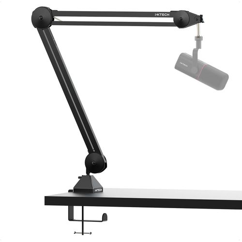 GOTHICANA BY EMPMicrophone Boom Arm Stand, Heavy Duty Adjustable Mic Stand With Cable Ties, Desk Mount Arm Stand For Gaming Streaming Podcasting (Large)
