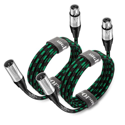 GOTHICANA BY EMPLot De 2 Câbles Xlr Vers Xlr Pro Mâle Vers Femelle Xlr À 3 Broches Blindé Symétrique Pour Amplificateur, Mixeur, Systèmes De Haut-Parleurs, Studio D'Enregistrement, 2 M