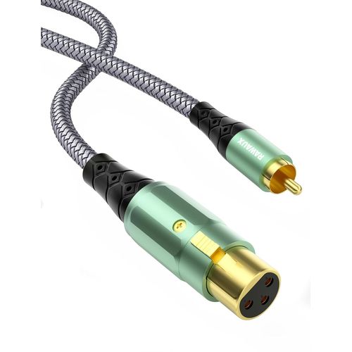 GOTHICANA BY EMPCâble Xlr Vers Rca, 3 Broches Xlr Mâle À Rca Mâle Audio Stéréo Adaptateur Câble De Connexion Microphone Asymétrique Pour Haut-Parleurs, Amplificateurs 2M