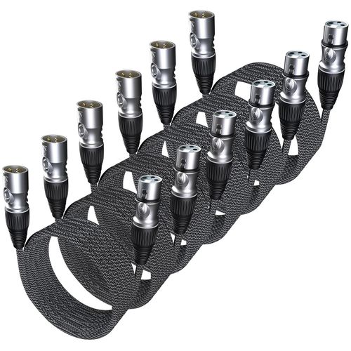 GOTHICANA BY EMPCâble Xlr Câble Microphone Xlr Mâle Vers Femelle - Compatible Avec Microphones, Mixeurs, Table De Mixage, Hautparleurs, Amplificateurs, Enregistrement De Musique, Consoles (Paquet De