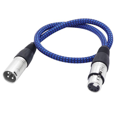GOTHICANA BY EMPCâble Micro Xlr Court En Métal Xlr Hifi Câble Audio Xlr 3 Broches Vers 5 Broches Femelle Câble En Nylon Tressé Pour Haut-Parleurs, Microphones, Éclairage De Scène Et Plus Encore (0,5