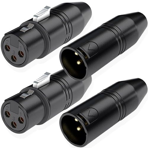GOTHICANA BY EMPAdaptateur De Microphone Trs Mini-Jack Femelle 3,5 Mm Vers Xlr Mâle 3 Broches Et Adaptateur Mini-Jack Trs 3,5 Mm Femelle Vers Xlr Femelle 3 Broches (Paquet De 4)