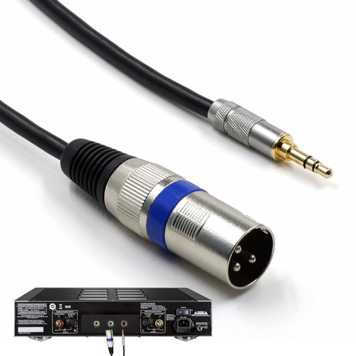 GOTHICANA BY EMPCâble Mini Jack 3,5 Mm Vers Xlr, Xlr Mâle Vers Jack Trs Stéréo, Câble Équilibré 3,5 Mm, Auxiliaire Stéréo Vers Xlr Mâle, Cordon De Microphone Pour Haut-Parleur Audio Câble De Raccorde
