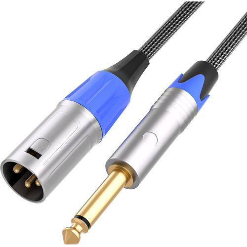 GOTHICANA BY EMPXlr Vers 6,3Mm Ts Câble, 1/4"" Mono Vers Xlr Mâle Câble De Connexion Asymétrique Xlr Câble Pour Amplificateurs, Instruments - 3M