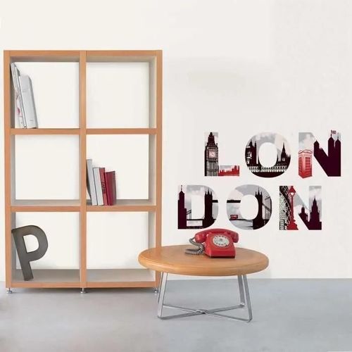 Sticker mural - Draeger la carterie - London en lettres - Multicolore - Blanc - Adulte - Mixte