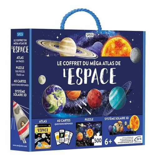 Le Coffret Du Méga Atlas De L'espace - Avec 40 Cartes, 1 Puzzle Et Un Système Solaire 3d