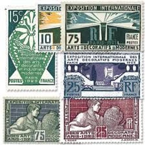 Exposition Internationale Des Arts Décoratifs Série Complète Année 1924 N° 210 211 212 213 214 215 Yvert Et Tellier Qualité+ (Sans Gomme)