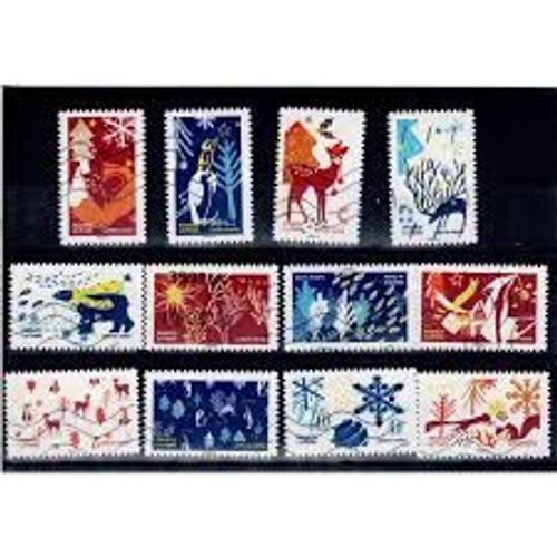 Noël : Illustrations Symbolisant Les Fêtes De Fin D'Année Série Complète Année 2021 Autoadhésifs N° 2061 2062 2063 2064 2065 2066 2067 2068 2069 2070 2071 2072 Yvert Et Tellier
