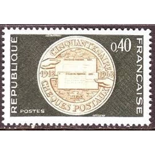 Cinquantenaire Des Comptes Courants Postaux (Chèques Postaux) Année 1968 N° 1542 Yvert Et Tellier Luxe