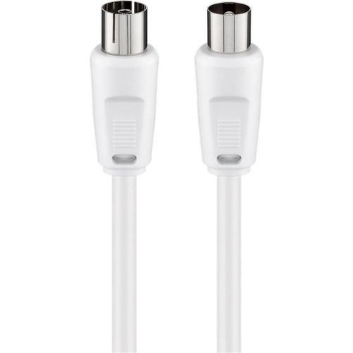 Goobay Câble D'antenne IEC/coax Mâle <=> IEC/Coaxial Femelle 20 m Blanc