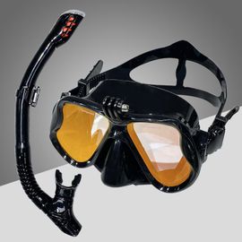 De Plongée Pulmonaire Flottant,Jupe En Silicone À Trois Lentilles,De Plongée Panoramique Entièrement Sec Pour Adulte - Type Black Colorful Gold