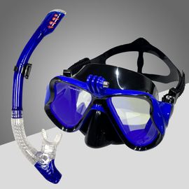 De Plongée Pulmonaire Flottant,Jupe En Silicone À Trois Lentilles,De Plongée Panoramique Entièrement Sec Pour Adulte - Type Blue Colorful Bule #B