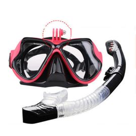 De Plongée Pulmonaire Flottant,Jupe En Silicone À Trois Lentilles,De Plongée Panoramique Entièrement Sec Pour Adulte - Type Red And Black #B