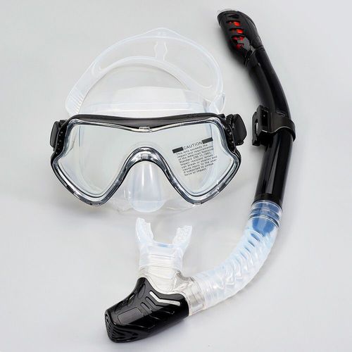 Jsjm De Plongée Professionnel Tuba Lunettes De Plongée Lunettes De Plongée Ensemble De Tubes De Natation De Plongée Adulte Unisexe - Type Black Clear