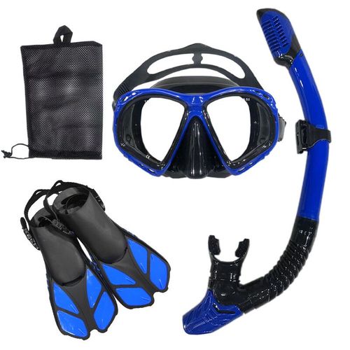 Et Lunettes De Plongée Avec Tuba,Ensemble De Tubes De Natation Pour Adultes,Unisexe - Type Blue And Black-S/M