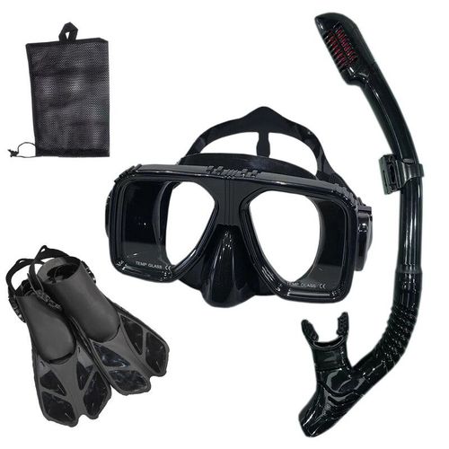 Et Lunettes De Plongée Avec Tuba,Ensemble De Tubes De Natation Pour Adultes,Unisexe - Type Black-S/M #B