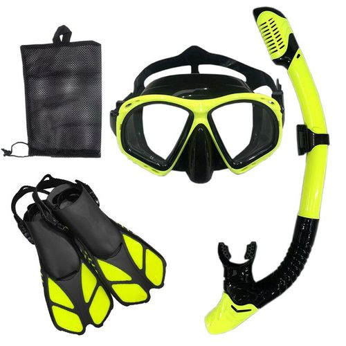Et Lunettes De Plongée Avec Tuba,Ensemble De Tubes De Natation Pour Adultes,Unisexe - Type Yellow And Black-L/Xl #C