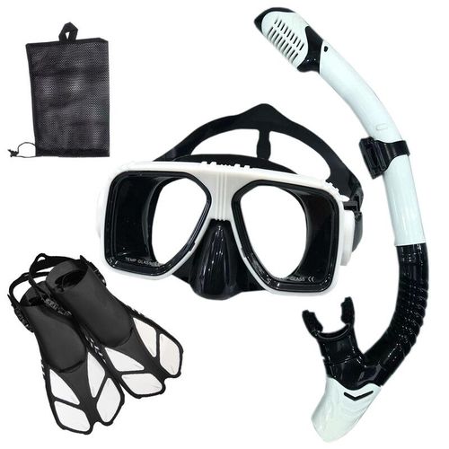 Et Lunettes De Plongée Avec Tuba,Ensemble De Tubes De Natation Pour Adultes,Unisexe - Type White And Black-L/Xl #B