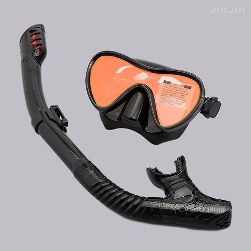Junhaiins- De Plongée Sous-Marine Professionnel En Silicone,Tube Respiratoire,Anti-Buée,Verre Du Guatemala,Ensemble De Sicike De Natation Pour Les Sports Nautiques - Type Black Gold