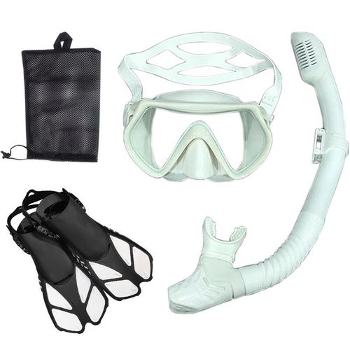 Sicicompetitive- Et Lunettes De Plongée Pour Adulte,Ensemble De Tubes De Natation,Unisexe - Type All White-S/M