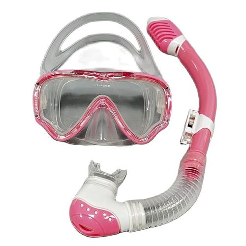 De Plongée Avec Tuba Professionnel Et Lunettes De Plongée,Ensemble De Tubes De Natation,Tuba Pour Enfant Unisexe - Type Pink