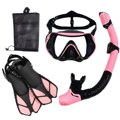 Sicicompetitive- Et Lunettes De Plongée Pour Adulte,Ensemble De Tubes De Natation,Unisexe - Type Pink Black-S/M #B