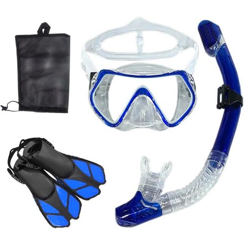Sicicompetitivity-Ensemble Et Lunettes De Plongée,Tube De Natation,Adulte,Unisexe - Type Blue Transparent