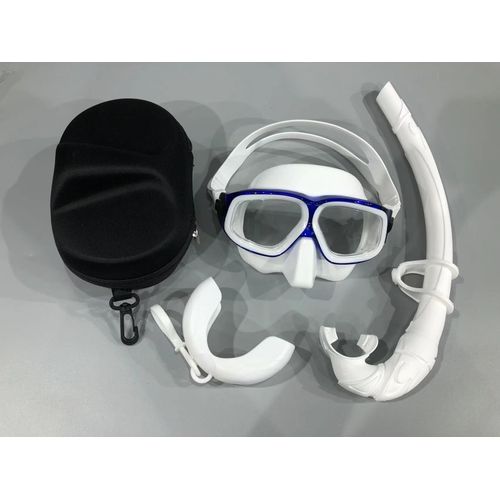 De Snorkeling Tuba En Silicone D¿Apnée Miroirs Ensemble De Snorkeling Lentilles Hd De Snorkeling Équipement - Type 150177blue White