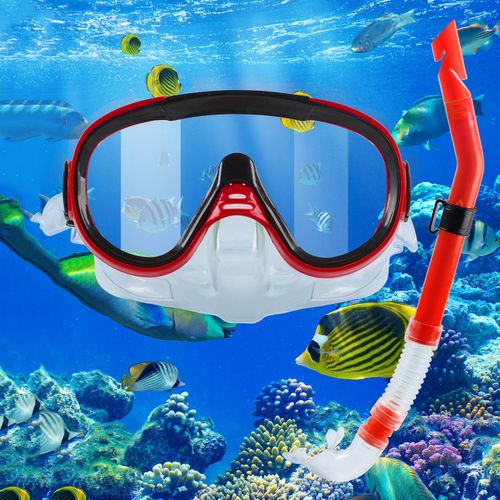 Équipement De Plongée En Apnée Pour Adultes,De Plongée À Vue Large,Ensemble De Tuba Pour Adultes Pour La Plongée En Apnée,La Plongée Sous-Marine,Les Voyages De Natation (Adultes) - Type Red