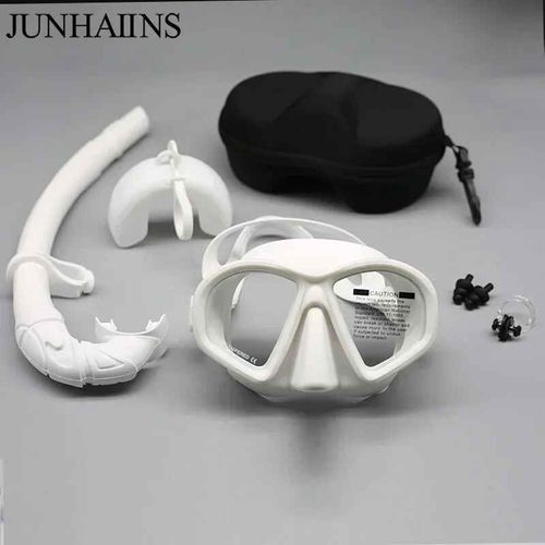 Junhaiins- De Plongée En Apnée De Type J Avec Support De Caméra,Ensemble De Plongée Pliable,Verre Du Guatemala - Type White Set