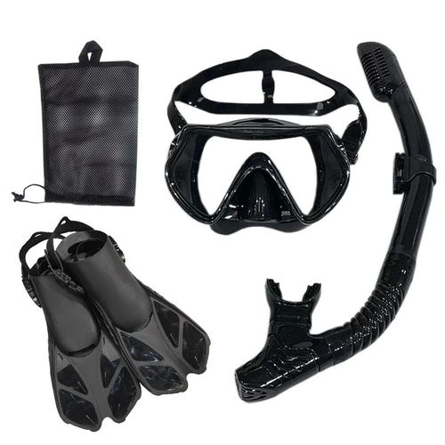 Sicicompetitivity-Ensemble Et Lunettes De Plongée,Tube De Natation,Adulte,Unisexe - Type Black-S/M #B